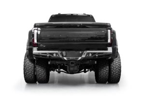 Ford Super Duty F-350 Bumper - Rear - Addictive Desert Designs - Stealth Fighter - Hammer Black with Satin Black Panels - `23-`26